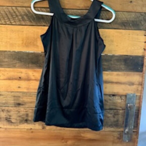 H&M Satin Babydoll Sleeveless Tank Top Black Size 6 Elegant Dressy - Picture 3 of 4